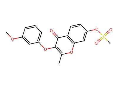 3-(3-methoxyphenoxy)-2-methyl-4-oxo-4H-chromen-7-yl methanesulfonate structure