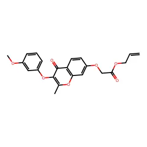 Prop-2-enyl 2-[3-(3-methoxyphenoxy)-2-methyl-4-oxochromen-7-yl]oxyacetate structure