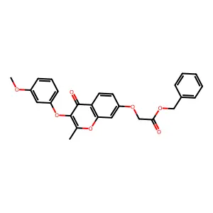 benzyl 2-{[3-(3-methoxyphenoxy)-2-methyl-4-oxo-4H-chromen-7-yl]oxy}acetate structure