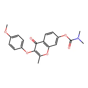 3-(4-methoxyphenoxy)-2-methyl-4-oxo-4H-chromen-7-yl dimethylcarbamate structure