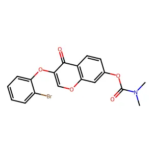 3-(2-bromophenoxy)-4-oxo-4H-chromen-7-yl dimethylcarbamate structure