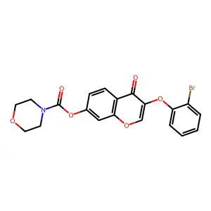 3-(2-bromophenoxy)-4-oxo-4H-chromen-7-yl morpholine-4-carboxylate structure