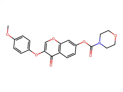 3-(4-methoxyphenoxy)-4-oxo-4H-chromen-7-yl morpholine-4-carboxylate structure