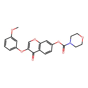 3-(3-methoxyphenoxy)-4-oxo-4H-chromen-7-yl morpholine-4-carboxylate structure