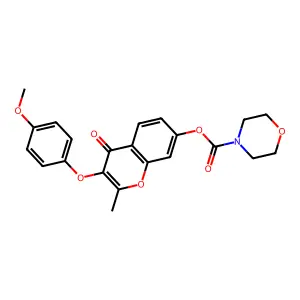 3-(4-methoxyphenoxy)-2-methyl-4-oxo-4H-chromen-7-yl morpholine-4-carboxylate structure
