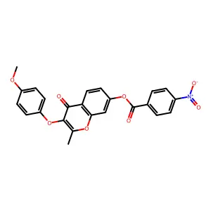3-(4-methoxyphenoxy)-2-methyl-4-oxo-4H-chromen-7-yl 4-nitrobenzoate structure