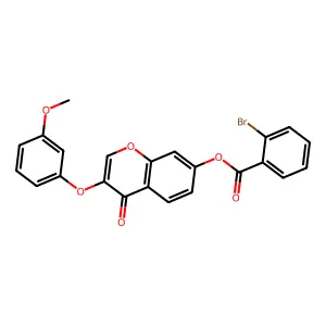 3-(3-methoxyphenoxy)-4-oxo-4H-chromen-7-yl 2-bromobenzoate structure