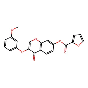 3-(3-methoxyphenoxy)-4-oxo-4H-chromen-7-yl furan-2-carboxylate structure