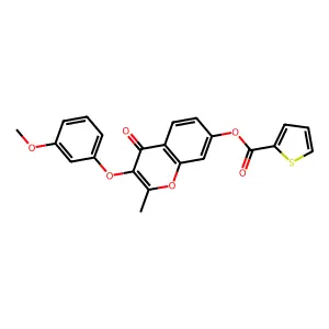 3-(3-methoxyphenoxy)-2-methyl-4-oxo-4H-chromen-7-yl thiophene-2-carboxylate structure