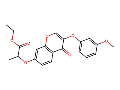 Ethyl 2-[3-(3-methoxyphenoxy)-4-oxochromen-7-yl]oxypropanoate structure
