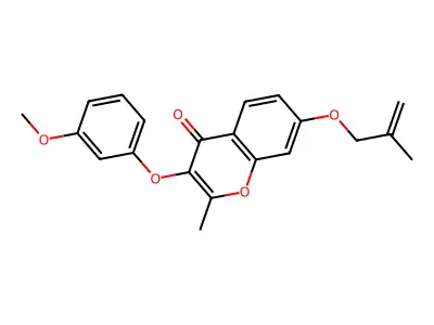3-(3-methoxyphenoxy)-2-methyl-7-((2-methylallyl)oxy)-4H-chromen-4-one structure