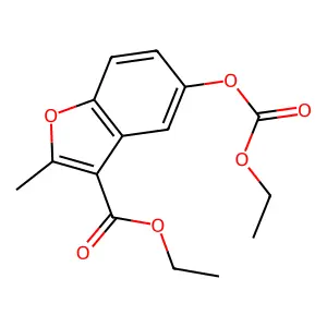 Ethyl 5-[(ethoxycarbonyl)oxy]-2-methyl-1-benzofuran-3-carboxylate structure