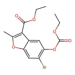 Ethyl 6-bromo-5-[(ethoxycarbonyl)oxy]-2-methyl-1-benzofuran-3-carboxylate structure