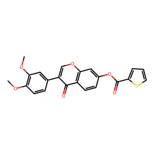 3-(3,4-dimethoxyphenyl)-4-oxo-4H-chromen-7-yl thiophene-2-carboxylate structure