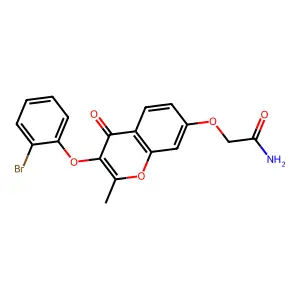 2-((3-(2-bromophenoxy)-2-methyl-4-oxo-4H-chromen-7-yl)oxy)acetamide structure