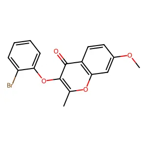 3-(2-bromophenoxy)-7-methoxy-2-methyl-4H-chromen-4-one structure