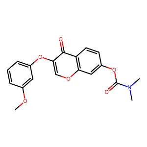 3-(3-methoxyphenoxy)-4-oxo-4H-chromen-7-yl dimethylcarbamate structure