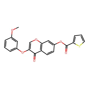 3-(3-methoxyphenoxy)-4-oxo-4H-chromen-7-yl thiophene-2-carboxylate structure