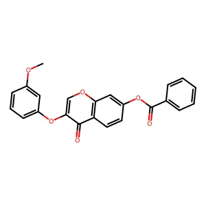3-(3-methoxyphenoxy)-4-oxo-4H-chromen-7-yl benzoate structure