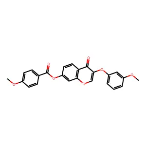 3-(3-methoxyphenoxy)-4-oxo-4H-chromen-7-yl 4-methoxybenzoate structure