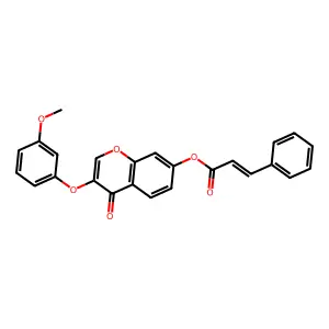 3-(3-methoxyphenoxy)-4-oxo-4H-chromen-7-yl cinnamate structure