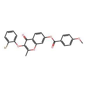 3-(2-bromophenoxy)-2-methyl-4-oxo-4H-chromen-7-yl 4-methoxybenzoate structure