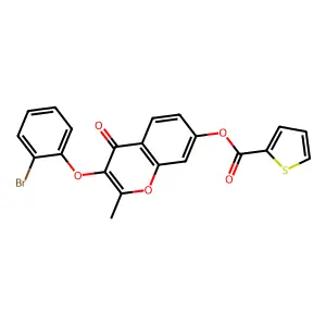 3-(2-bromophenoxy)-2-methyl-4-oxo-4H-chromen-7-yl thiophene-2-carboxylate structure