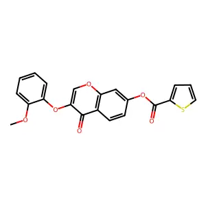 3-(2-methoxyphenoxy)-4-oxo-4H-chromen-7-yl thiophene-2-carboxylate structure
