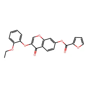 3-(2-ethoxyphenoxy)-4-oxo-4H-chromen-7-yl furan-2-carboxylate structure