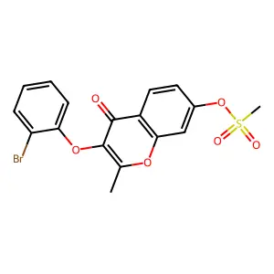 3-(2-bromophenoxy)-2-methyl-4-oxo-4H-chromen-7-yl methanesulfonate structure