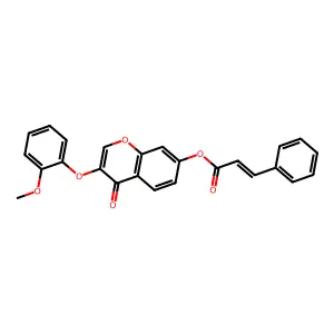3-(2-methoxyphenoxy)-4-oxo-4H-chromen-7-yl cinnamate structure