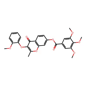 3-(2-methoxyphenoxy)-2-methyl-4-oxo-4H-chromen-7-yl 3,4,5-trimethoxybenzoate structure