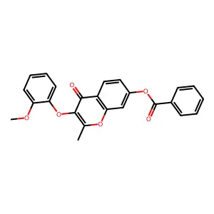 3-(2-methoxyphenoxy)-2-methyl-4-oxo-4H-chromen-7-yl benzoate structure