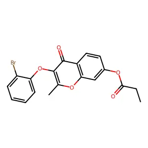 3-(2-bromophenoxy)-2-methyl-4-oxo-4H-chromen-7-yl propanoate structure