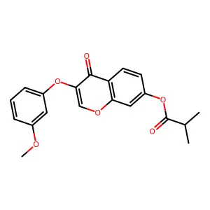 3-(3-methoxyphenoxy)-4-oxo-4H-chromen-7-yl isobutyrate structure