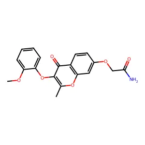 2-((3-(2-methoxyphenoxy)-2-methyl-4-oxo-4H-chromen-7-yl)oxy)acetamide structure