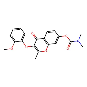 3-(2-methoxyphenoxy)-2-methyl-4-oxo-4H-chromen-7-yl dimethylcarbamate structure