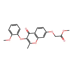 Methyl 2-[3-(2-methoxyphenoxy)-2-methyl-4-oxochromen-7-yl]oxyacetate structure