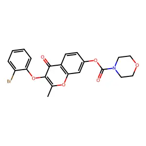 3-(2-bromophenoxy)-2-methyl-4-oxo-4H-chromen-7-yl morpholine-4-carboxylate structure