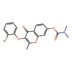 3-(2-bromophenoxy)-2-methyl-4-oxo-4H-chromen-7-yl dimethylcarbamate structure