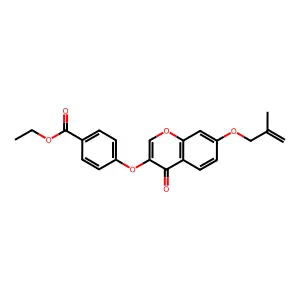 ethyl 4-({7-[(2-methylprop-2-en-1-yl)oxy]-4-oxo-4H-chromen-3-yl}oxy)benzoate structure