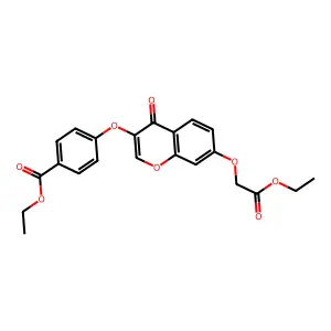 Ethyl 2-{3-[4-(ethoxycarbonyl)phenoxy]-4-oxochromen-7-yloxy}acetate structure