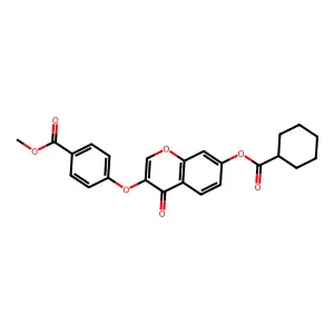 Methyl 4-[7-(cyclohexanecarbonyloxy)-4-oxochromen-3-yl]oxybenzoate structure