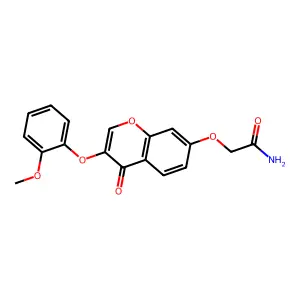 2-{[3-(2-methoxyphenoxy)-4-oxo-4H-chromen-7-yl]oxy}acetamide structure