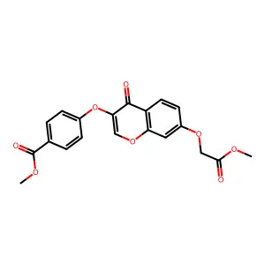 Methyl 2-{3-[4-(methoxycarbonyl)phenoxy]-4-oxochromen-7-yloxy}acetate structure