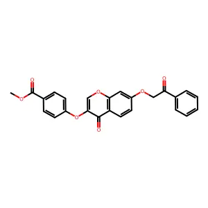 Methyl 4-(4-oxo-7-phenacyloxychromen-3-yl)oxybenzoate structure