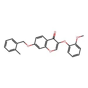 3-(2-methoxyphenoxy)-7-((2-methylbenzyl)oxy)-4H-chromen-4-one structure