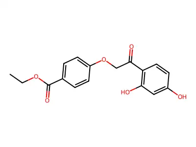 Ethyl 4-[2-(2,4-dihydroxyphenyl)-2-oxoethoxy]benzoate structure