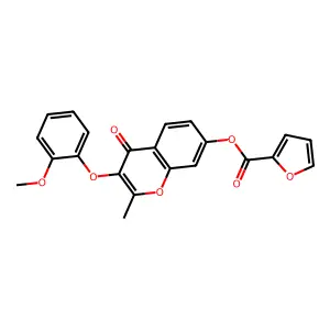 3-(2-methoxyphenoxy)-2-methyl-4-oxo-4H-chromen-7-yl furan-2-carboxylate structure