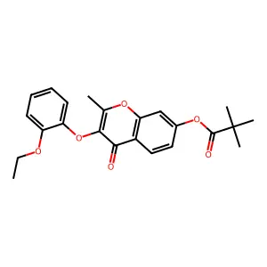 3-(2-ethoxyphenoxy)-2-methyl-4-oxo-4H-chromen-7-yl 2,2-dimethylpropanoate structure
